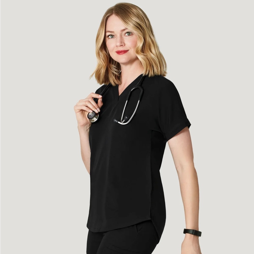 Mandala Scrubs Oversized V Neck Top black-3xl